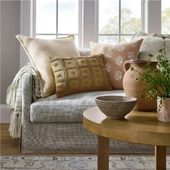 2! NWT Oversized Reversible Linen Square Throw
Pillow Dark Tan - Studio McGee - Picture 2 of 5